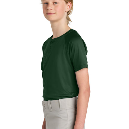 Sport‑Tek® Youth PosiCharge® Competitor™ 2‑Button Henley – YST359