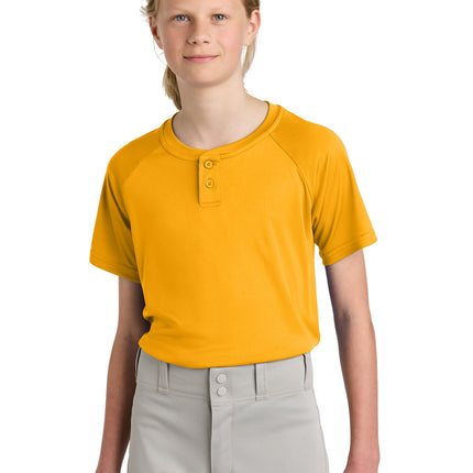 Sport‑Tek® Youth PosiCharge® Competitor™ 2‑Button Henley – YST359