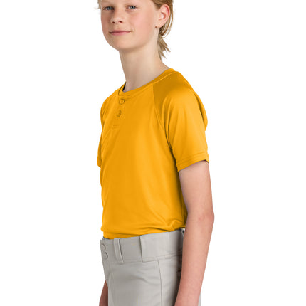 Sport‑Tek® Youth PosiCharge® Competitor™ 2‑Button Henley – YST359