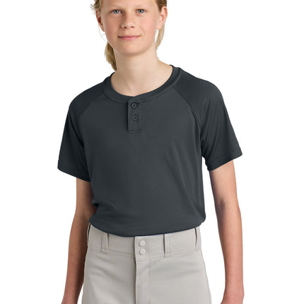 Sport‑Tek® Youth PosiCharge® Competitor™ 2‑Button Henley – YST359