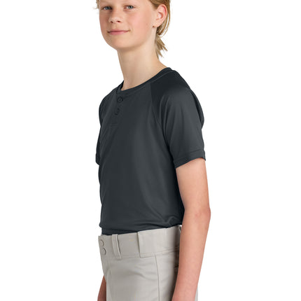 Sport‑Tek® Youth PosiCharge® Competitor™ 2‑Button Henley – YST359