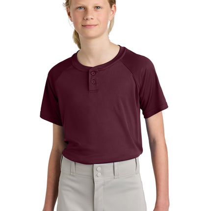 Sport‑Tek® Youth PosiCharge® Competitor™ 2‑Button Henley – YST359
