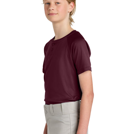 Sport‑Tek® Youth PosiCharge® Competitor™ 2‑Button Henley – YST359