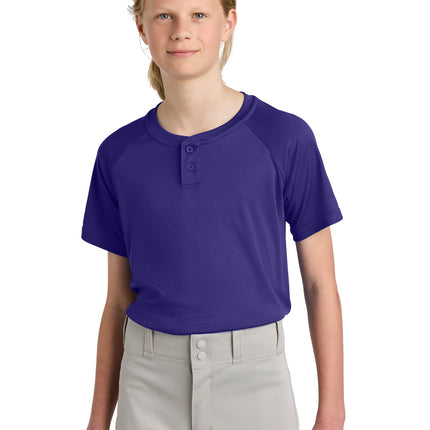 Sport‑Tek® Youth PosiCharge® Competitor™ 2‑Button Henley – YST359