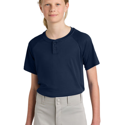Sport‑Tek® Youth PosiCharge® Competitor™ 2‑Button Henley – YST359