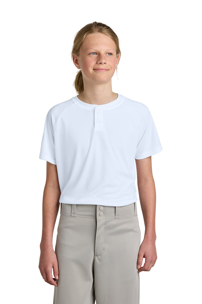Sport‑Tek® Youth PosiCharge® Competitor™ 2‑Button Henley – YST359