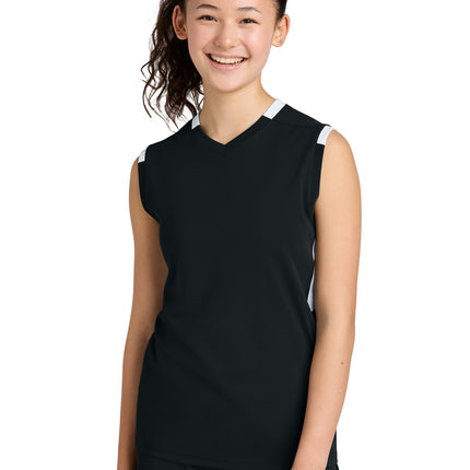 Sport‑Tek® Youth Club Sleeveless V‑Neck – YST441