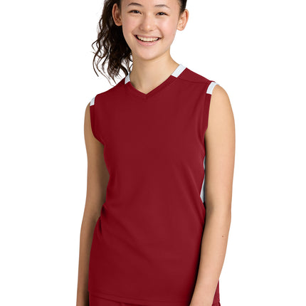Sport‑Tek® Youth Club Sleeveless V‑Neck – YST441