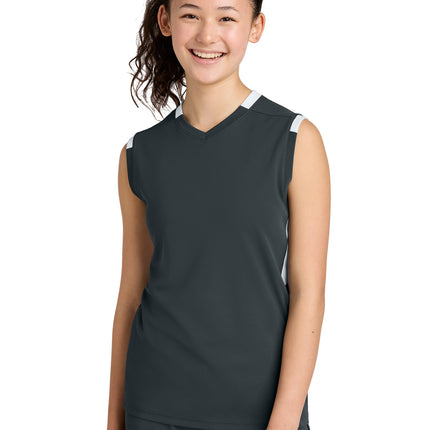 Sport‑Tek® Youth Club Sleeveless V‑Neck – YST441