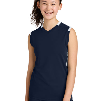 Sport‑Tek® Youth Club Sleeveless V‑Neck – YST441
