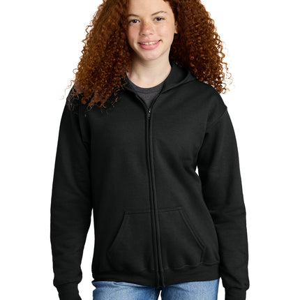Gildan Youth Heavy Blend Full‑Zip Hooded Sweatshirt – 18600B