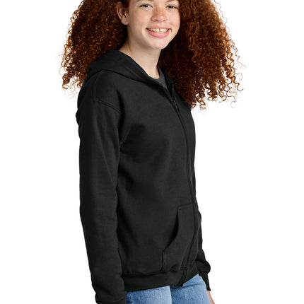 Gildan Youth Heavy Blend Full‑Zip Hooded Sweatshirt – 18600B