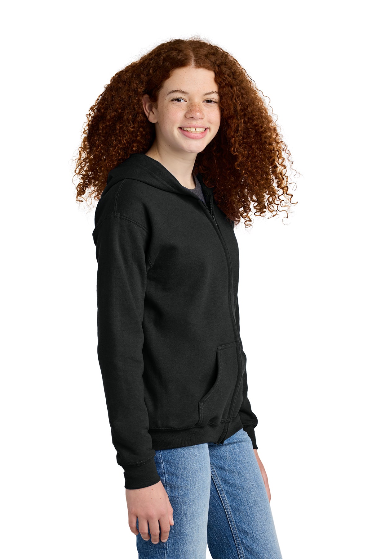 Gildan Youth Heavy Blend Full‑Zip Hooded Sweatshirt – 18600B