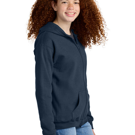 Gildan Youth Heavy Blend Full‑Zip Hooded Sweatshirt – 18600B