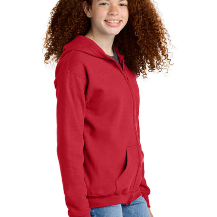 Gildan Youth Heavy Blend Full‑Zip Hooded Sweatshirt – 18600B