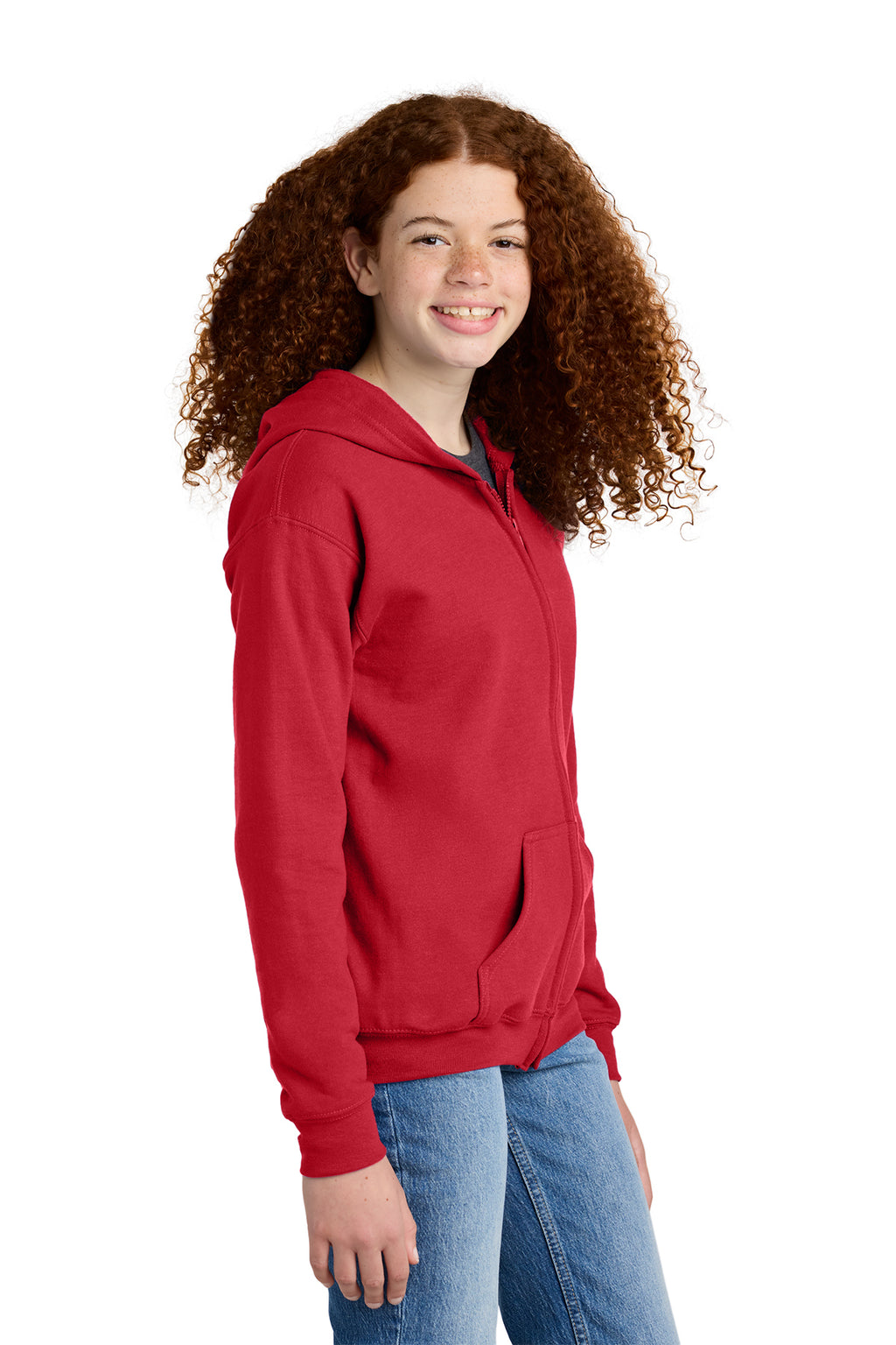 Gildan Youth Heavy Blend Full‑Zip Hooded Sweatshirt – 18600B