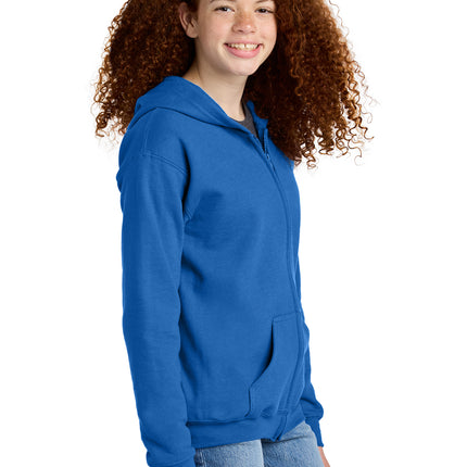 Gildan Youth Heavy Blend Full‑Zip Hooded Sweatshirt – 18600B