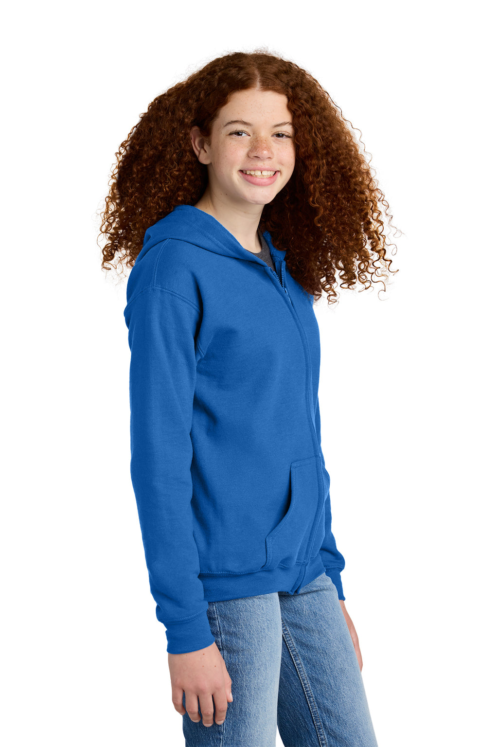 Gildan Youth Heavy Blend Full‑Zip Hooded Sweatshirt – 18600B