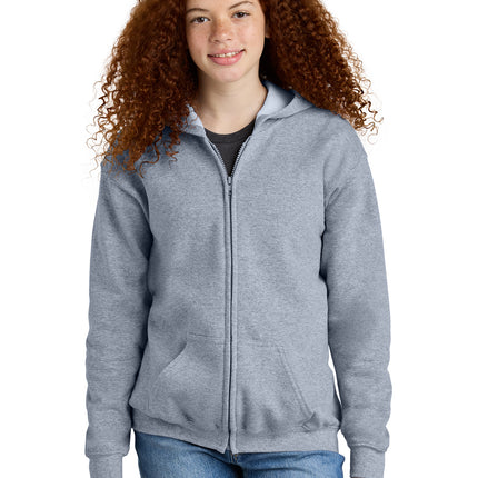Gildan Youth Heavy Blend Full‑Zip Hooded Sweatshirt – 18600B