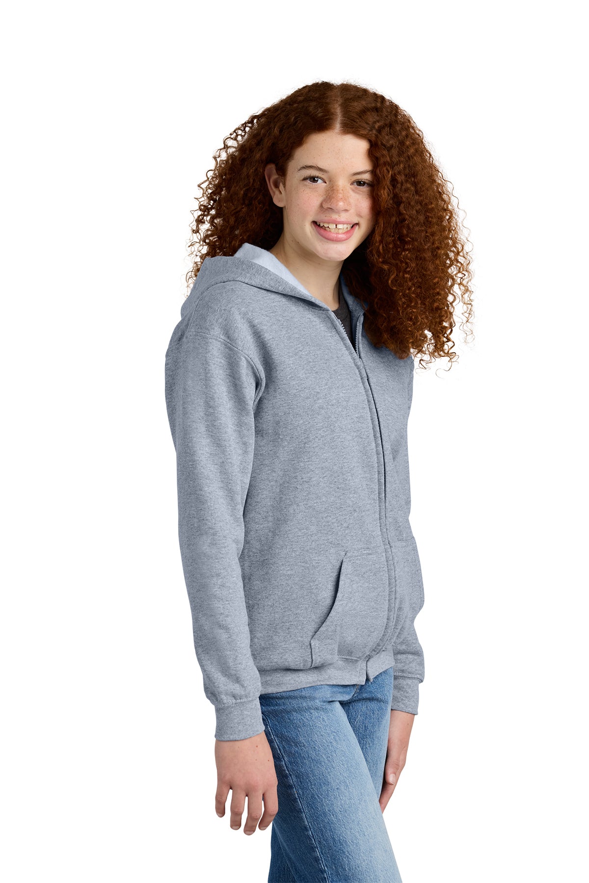 Gildan Youth Heavy Blend Full‑Zip Hooded Sweatshirt – 18600B