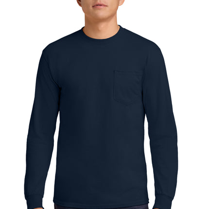 Gildan® Ultra Cotton® Long Sleeve Pocket T‑Shirt – 2410