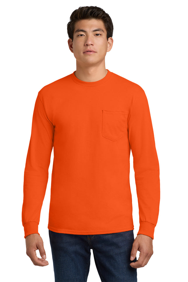 Gildan® Ultra Cotton® Long Sleeve Pocket T‑Shirt – 2410