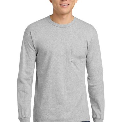 Gildan® Ultra Cotton® Long Sleeve Pocket T‑Shirt – 2410