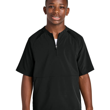 Sport‑Tek® Youth Repeat 1/2‑Zip Short Sleeve Jacket – YJST489