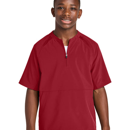 Sport‑Tek® Youth Repeat 1/2‑Zip Short Sleeve Jacket – YJST489