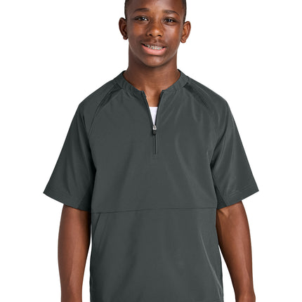 Sport‑Tek® Youth Repeat 1/2‑Zip Short Sleeve Jacket – YJST489