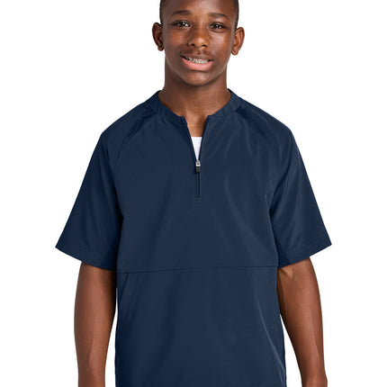 Sport‑Tek® Youth Repeat 1/2‑Zip Short Sleeve Jacket – YJST489
