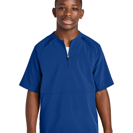 Sport‑Tek® Youth Repeat 1/2‑Zip Short Sleeve Jacket – YJST489