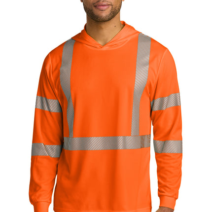CornerStone® ANSI 107 Class 3 Long Sleeve Segmented Tape Hooded Tee – CS208