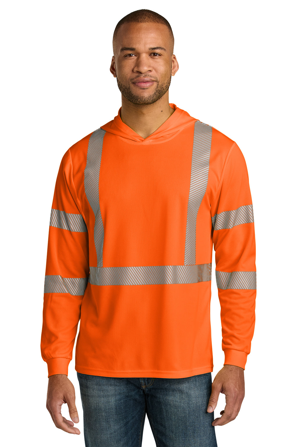 CornerStone® ANSI 107 Class 3 Long Sleeve Segmented Tape Hooded Tee – CS208