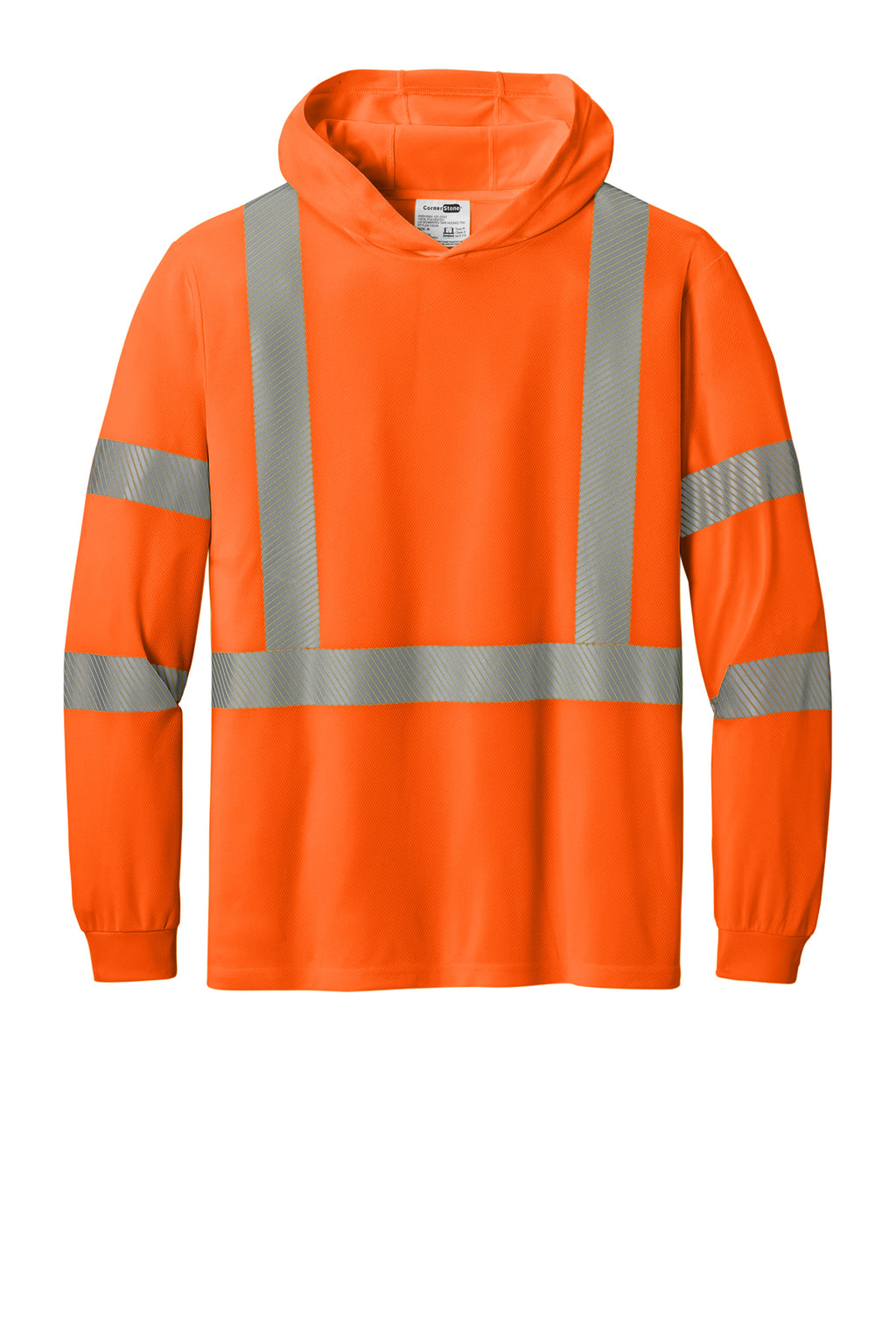 CornerStone® ANSI 107 Class 3 Long Sleeve Segmented Tape Hooded Tee – CS208