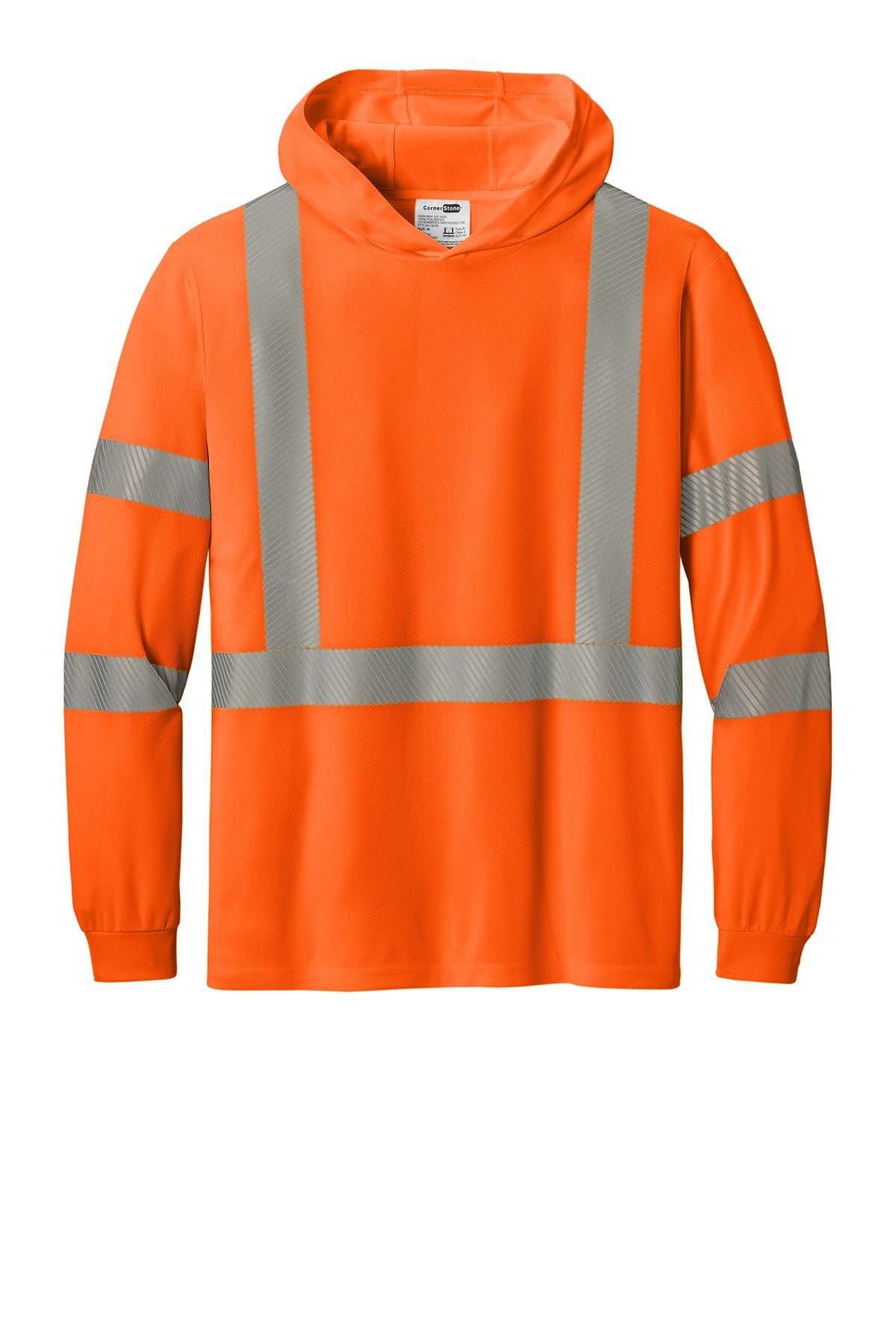 CornerStone® ANSI 107 Class 3 Long Sleeve Segmented Tape Hooded Tee – CS208
