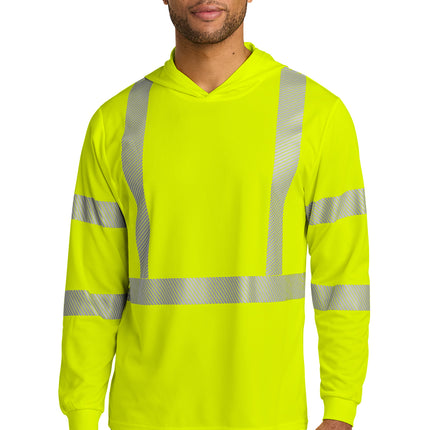 CornerStone® ANSI 107 Class 3 Long Sleeve Segmented Tape Hooded Tee – CS208