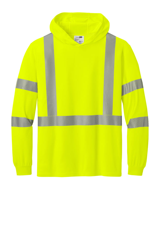 CornerStone® ANSI 107 Class 3 Long Sleeve Segmented Tape Hooded Tee – CS208