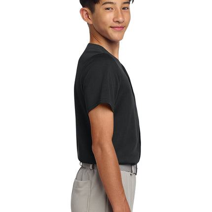 Sport‑Tek® Youth PosiCharge® Tough Mesh Full‑Button Jersey – YST220
