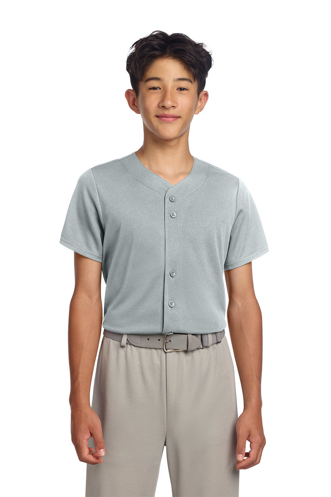 Sport‑Tek® Youth PosiCharge® Tough Mesh Full‑Button Jersey – YST220