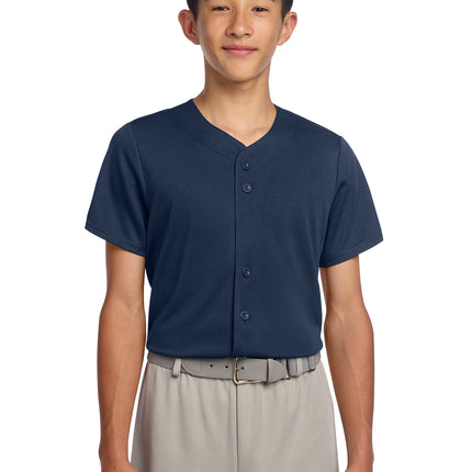 Sport‑Tek® Youth PosiCharge® Tough Mesh Full‑Button Jersey – YST220