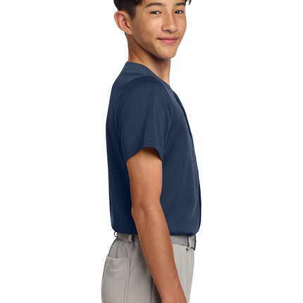 Sport‑Tek® Youth PosiCharge® Tough Mesh Full‑Button Jersey – YST220