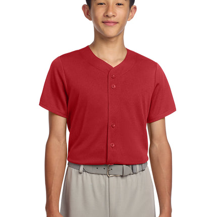 Sport‑Tek® Youth PosiCharge® Tough Mesh Full‑Button Jersey – YST220
