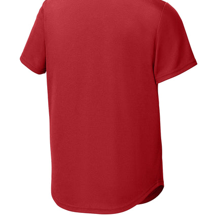 Sport‑Tek® Youth PosiCharge® Tough Mesh Full‑Button Jersey – YST220