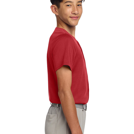 Sport‑Tek® Youth PosiCharge® Tough Mesh Full‑Button Jersey – YST220