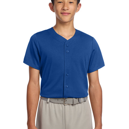 Sport‑Tek® Youth PosiCharge® Tough Mesh Full‑Button Jersey – YST220