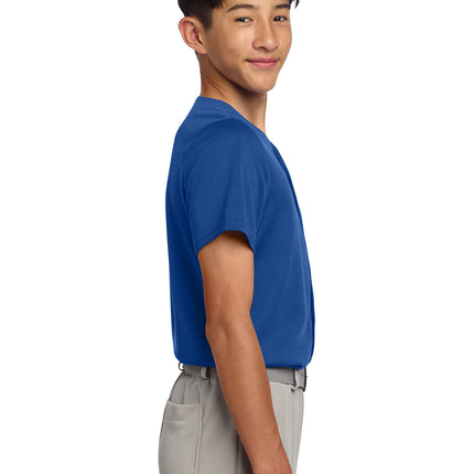 Sport‑Tek® Youth PosiCharge® Tough Mesh Full‑Button Jersey – YST220