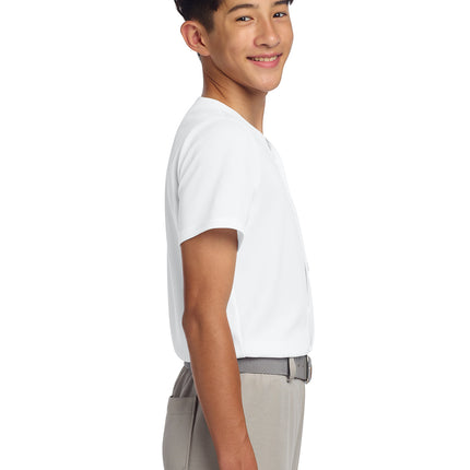 Sport‑Tek® Youth PosiCharge® Tough Mesh Full‑Button Jersey – YST220