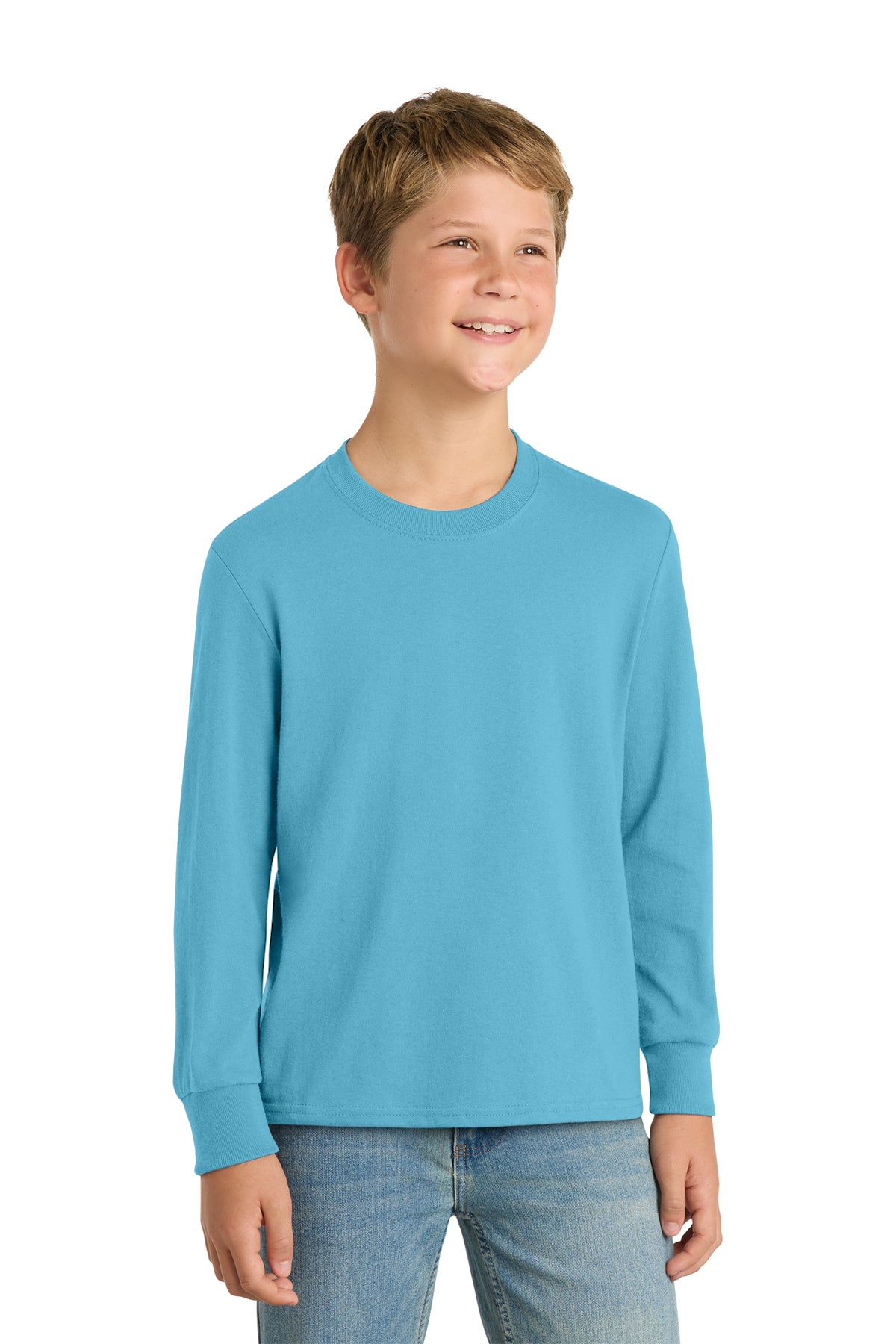 Port & Co™ Youth Long Sleeve Core Cotton Tee — PC54YLS