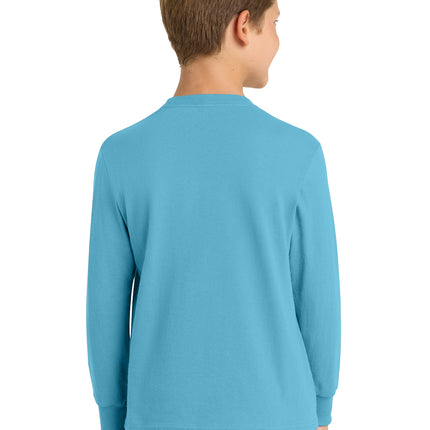 Port & Co™ Youth Long Sleeve Core Cotton Tee — PC54YLS